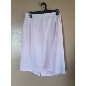 Vintage 80s Laura Gayle Pink Linen Blend Pencil Skirt Elastic Waist Womens 10